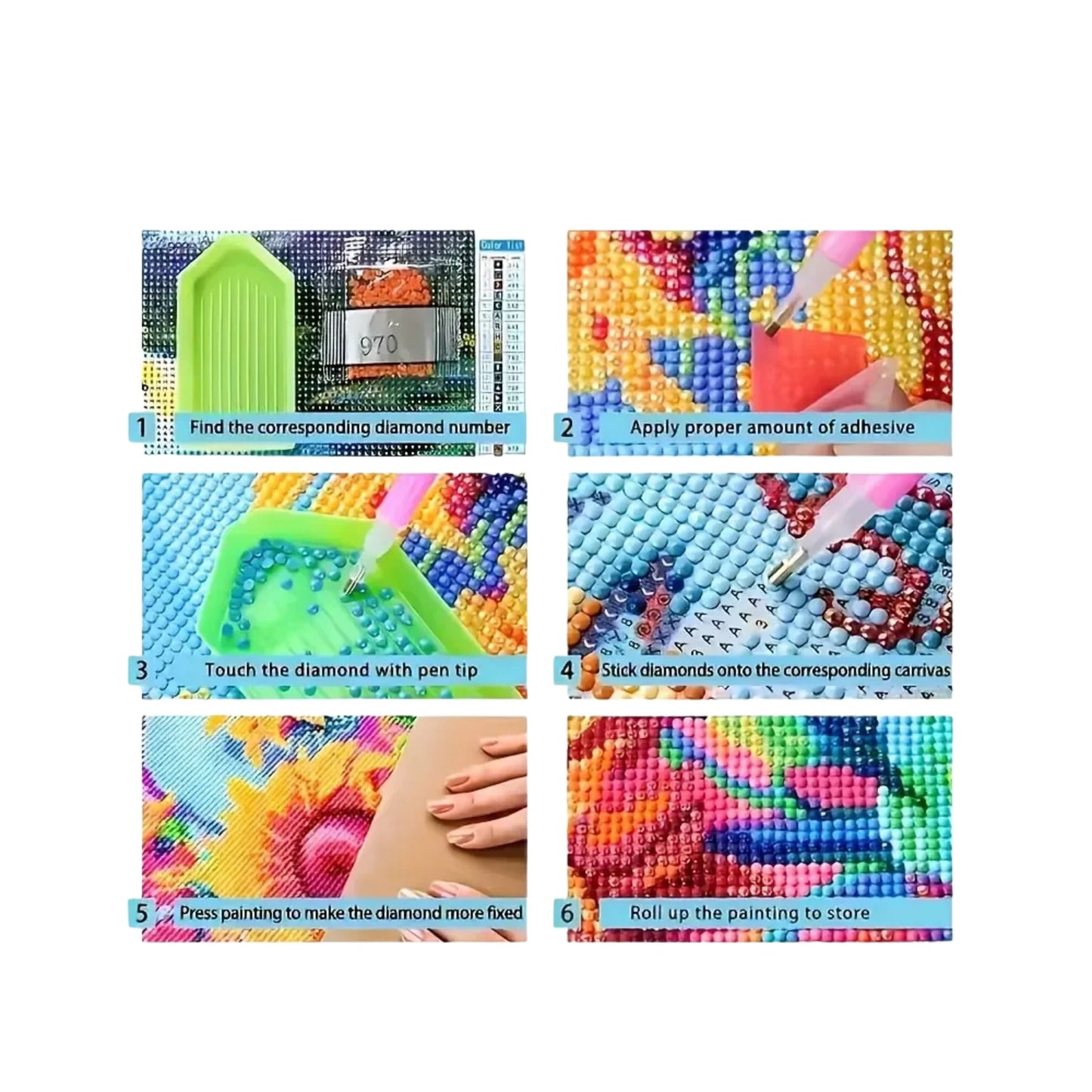 20x20cm Vibrant Flower Diamond Art Kit