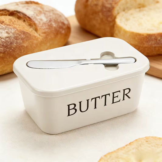 White Plastic Butter Dish