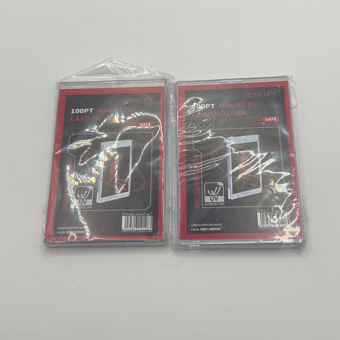 2‑pack hobby guardian 100 pt magnetic card holder – uv protection - clear - collectible trading cards habit product