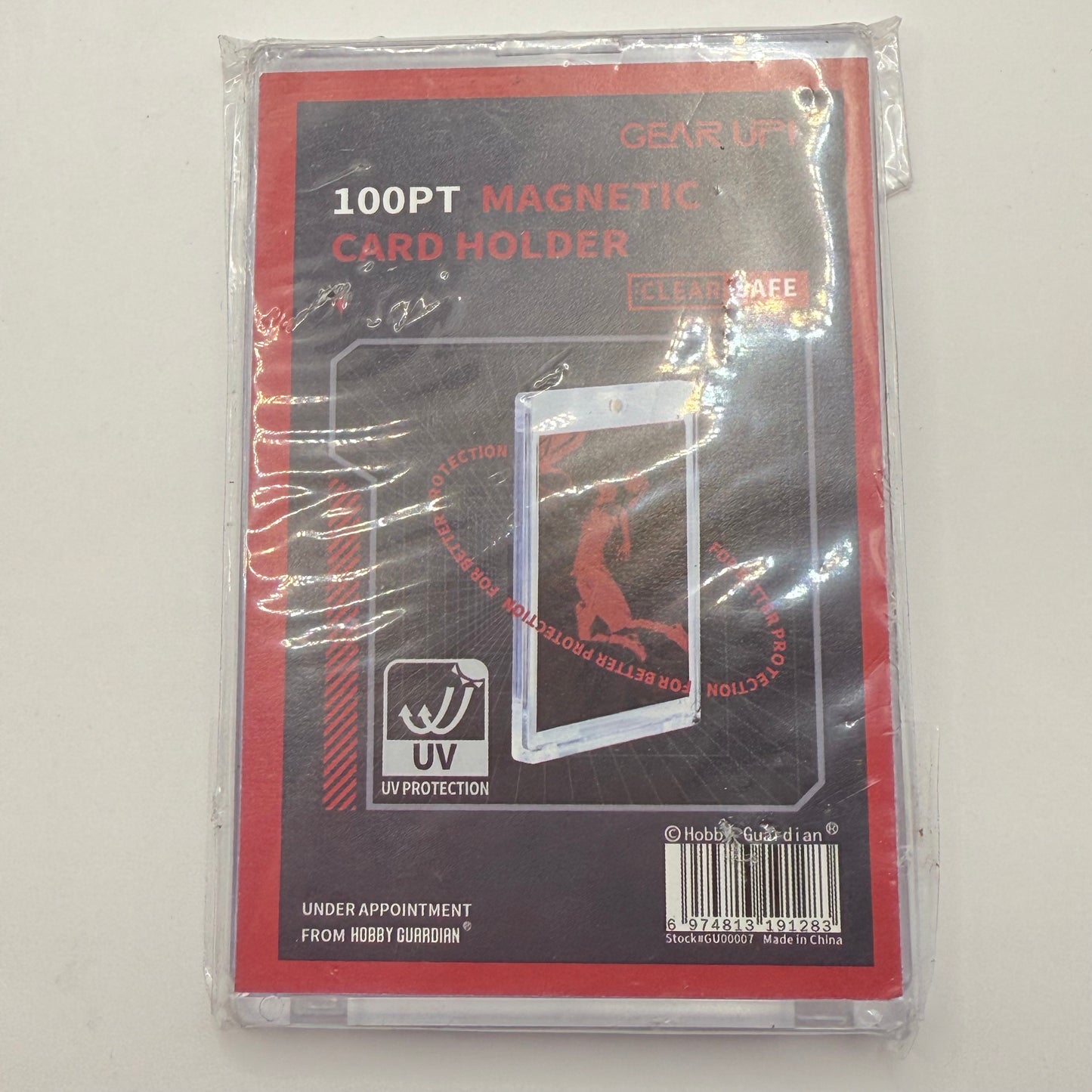 2‑pack hobby guardian 100 pt magnetic card holder – uv protection - clear - collectible trading cards habit product