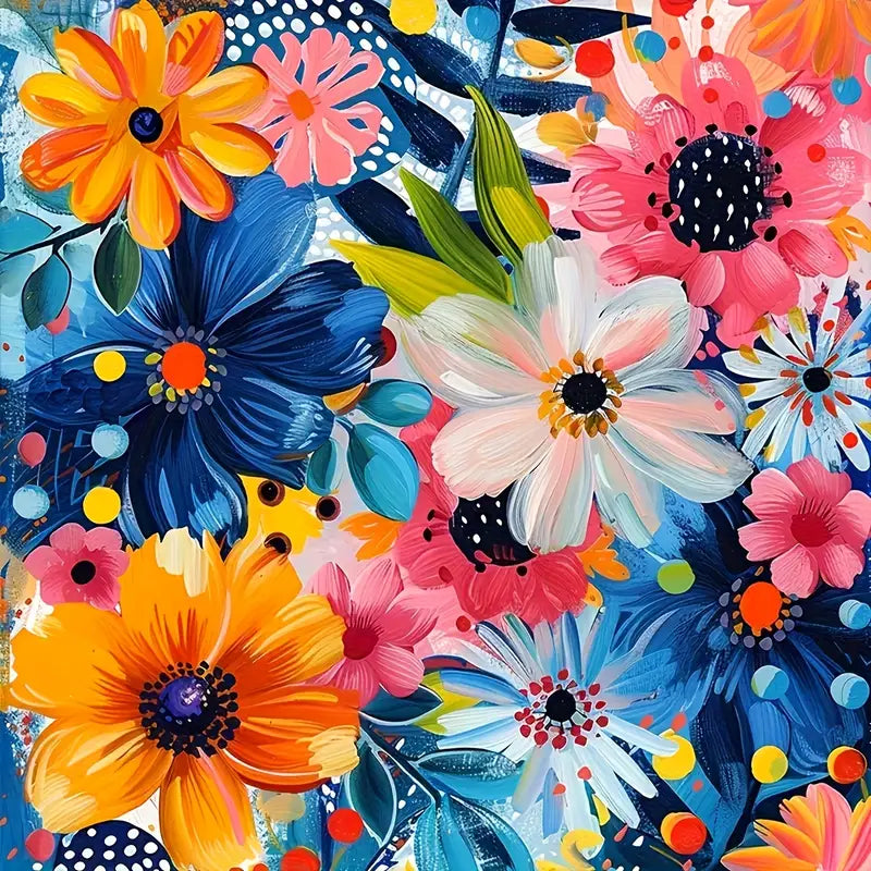 30×30 cm floral diamond art kit – full drill flowers - mosaic kits from google - what’s new crafts