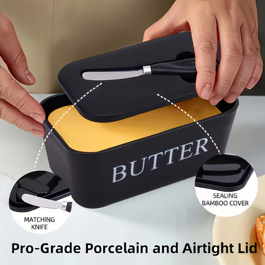 Black Plastic Butter Dish