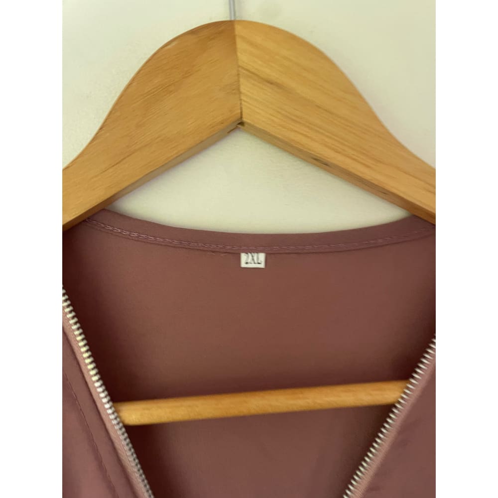 2xl zip front blouse with roll-up sleeves – classic red vibrant red & elegant mauve - blouses blouse - clothing &