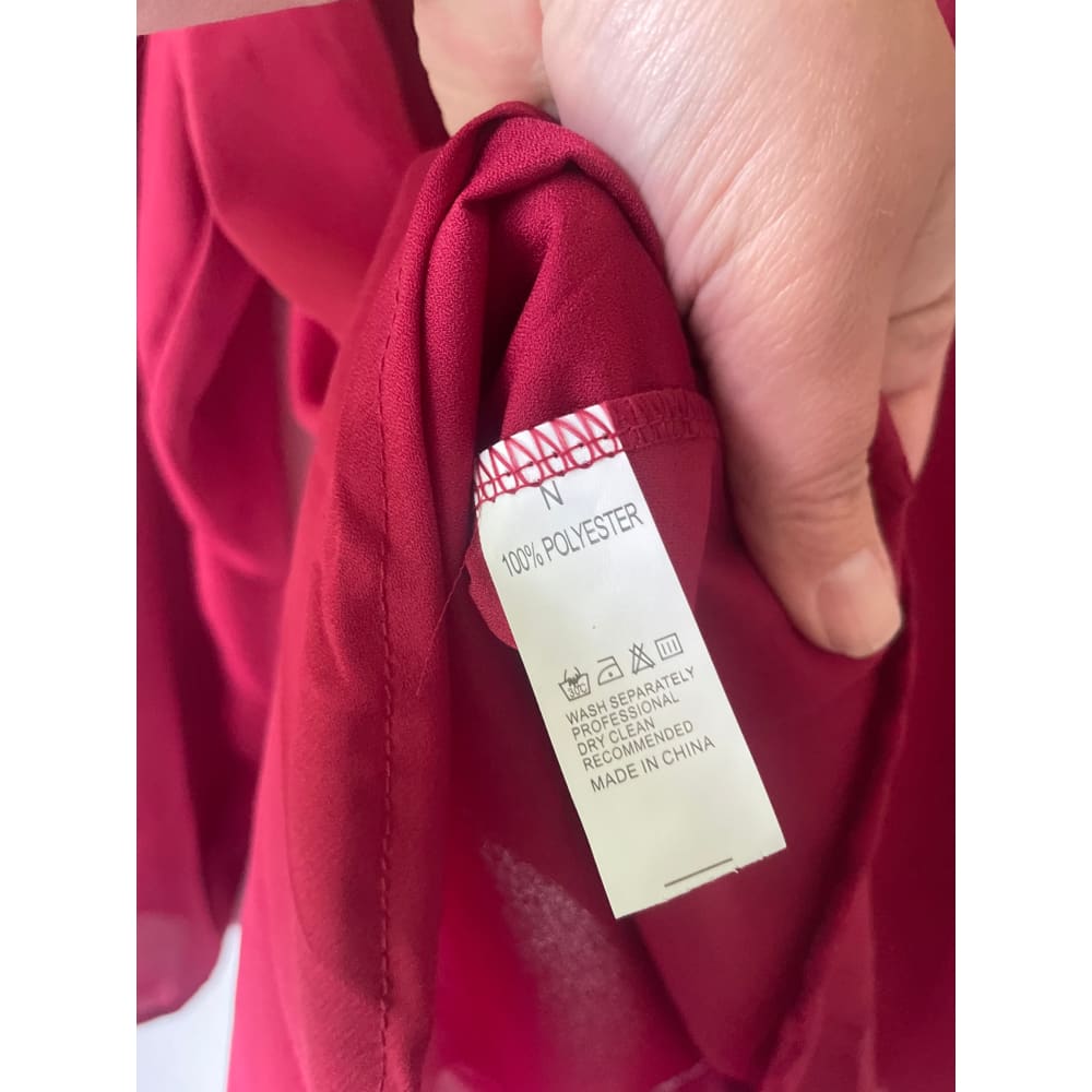 2xl zip front blouse with roll-up sleeves – classic red vibrant red & elegant mauve - blouses blouse - clothing &