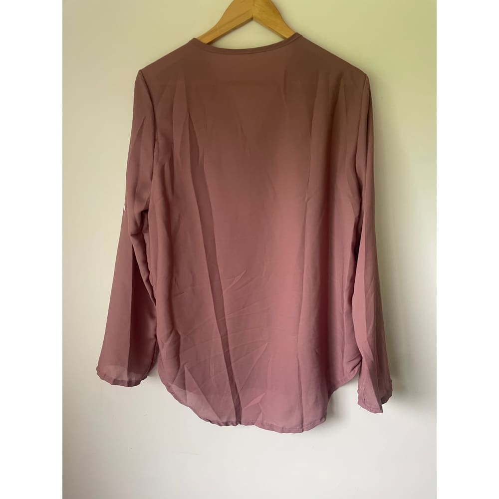 2xl zip front blouse with roll-up sleeves – classic red vibrant red & elegant mauve - blouses blouse - clothing &