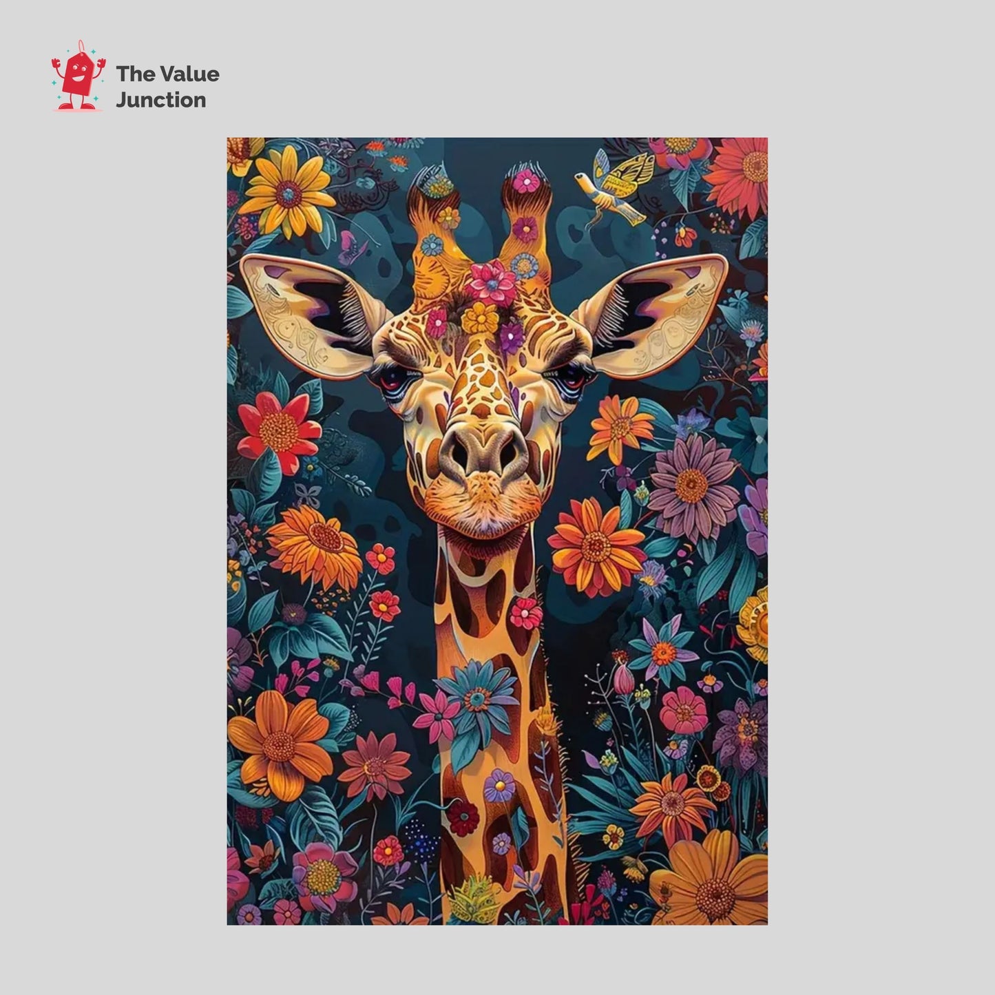 30x40cm Floral Giraffe Diamond Art Kit - Brand New DIY Craft Project