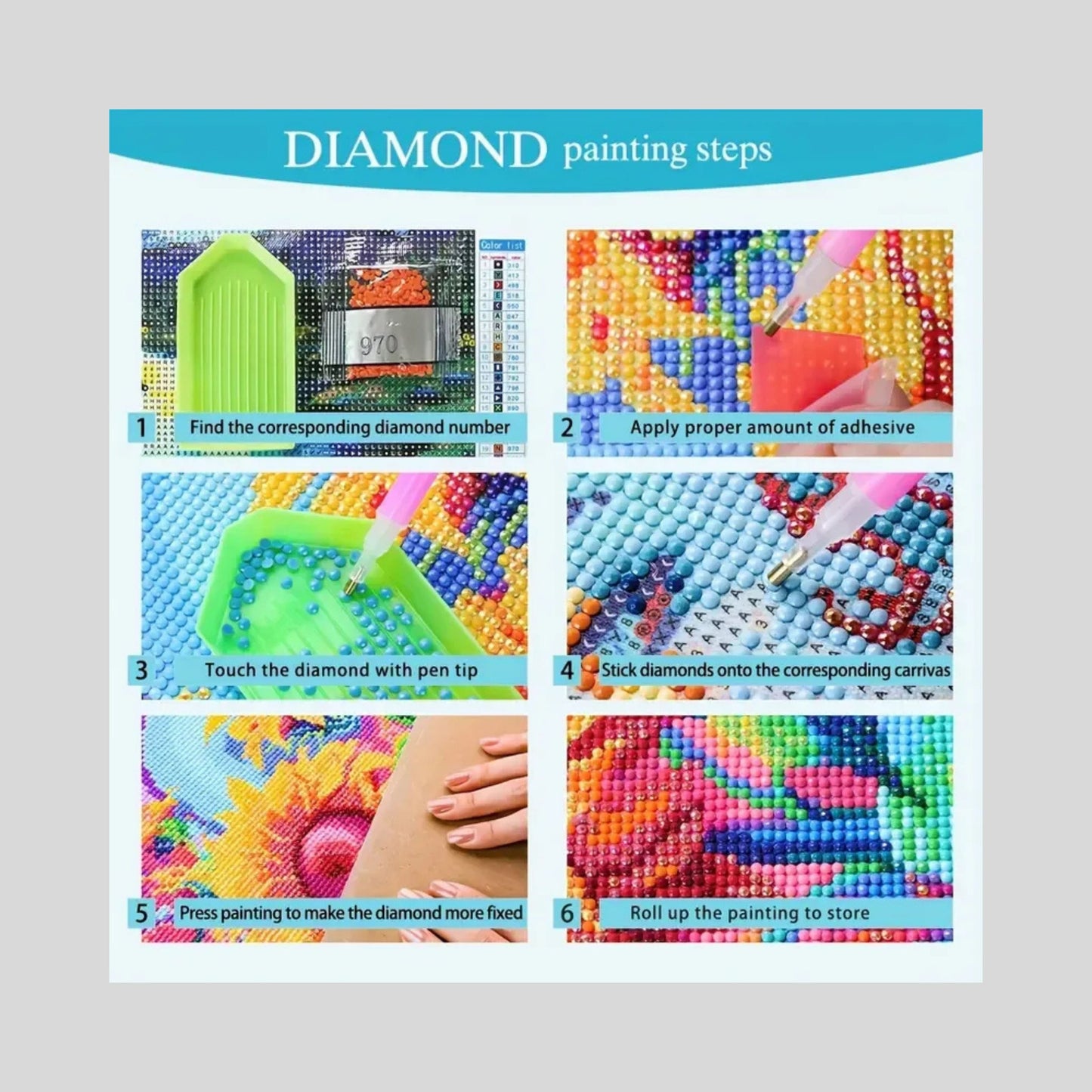 30x40cm Floral Giraffe Diamond Art Kit - Brand New DIY Craft Project