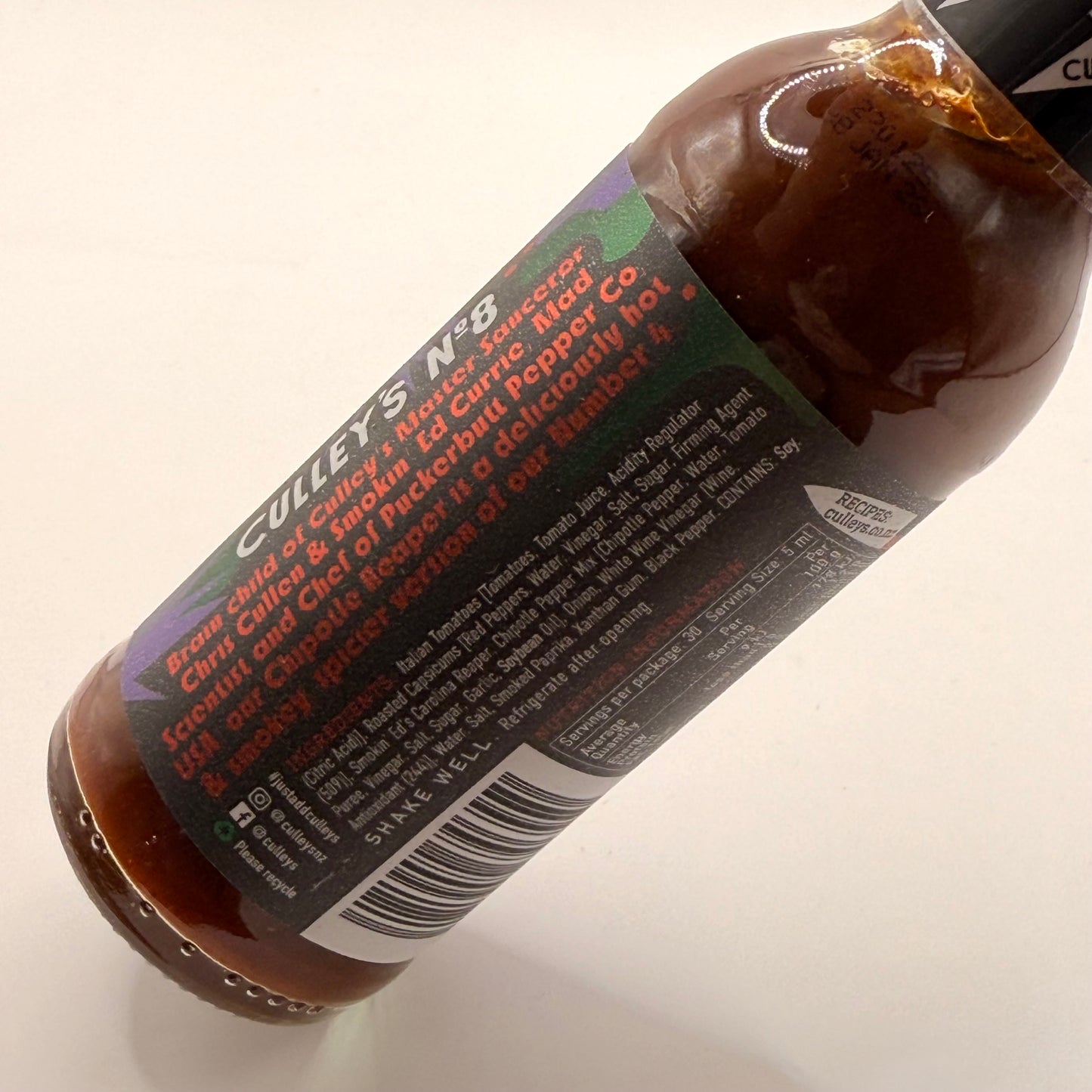 Culleys chipotle reaper no. 8 hot sauce 150ml - hot sauce food & beverage health and wellness