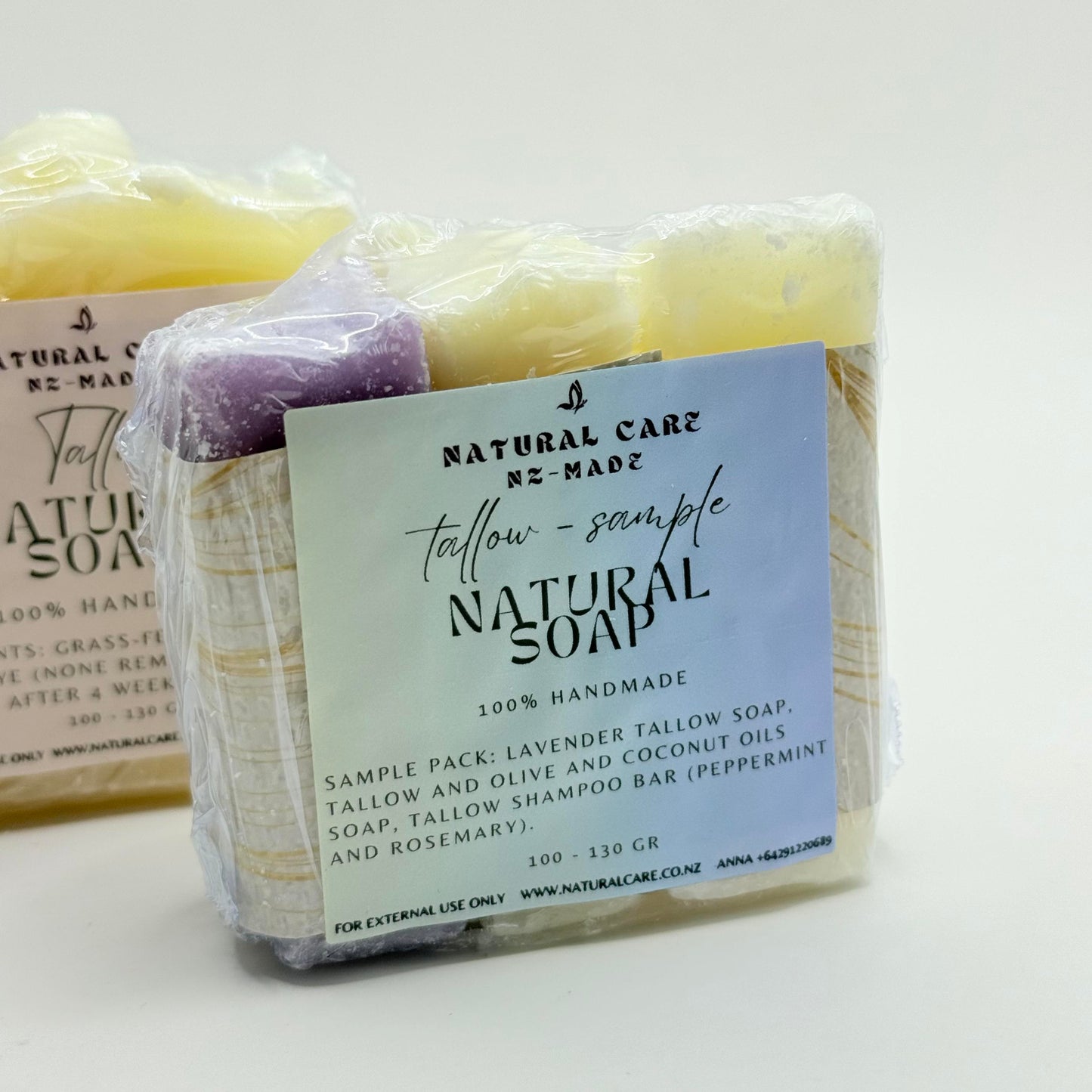 3pc natural care nz-made tallow natural soap pure & handmade for your skin (100-130g) - bar soap health and wellness
