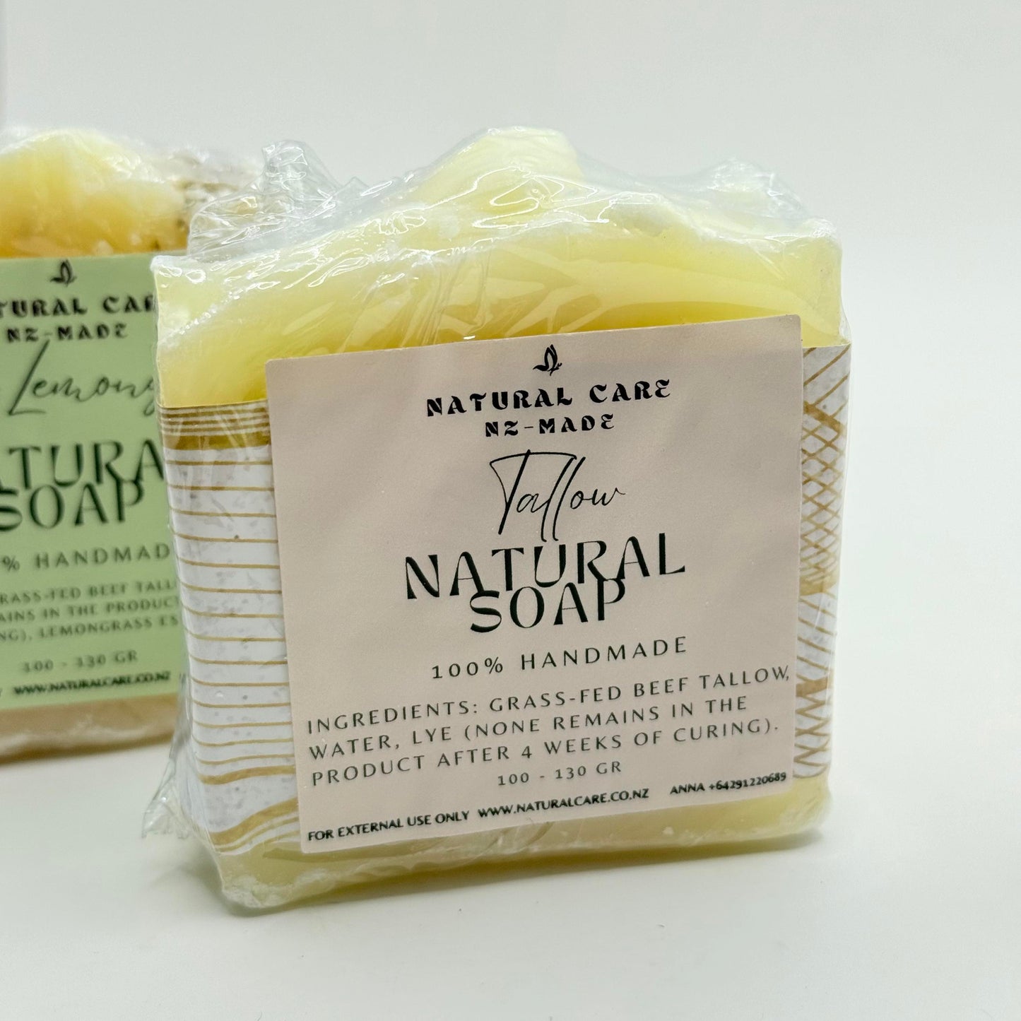 3pc natural care nz-made tallow natural soap pure & handmade for your skin (100-130g) - bar soap health and wellness