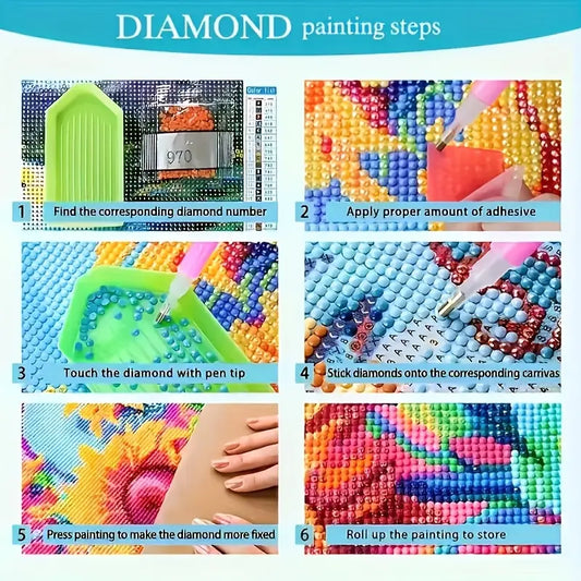 40x40cm vibrant flower diamond art kit – full drill canvas craft set - drawing & painting kits crafts