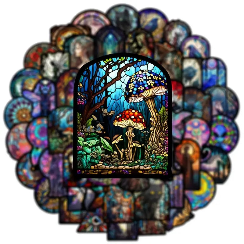 50pc stained glass look decals – add colourful charm anywhere - window films home&living materials
