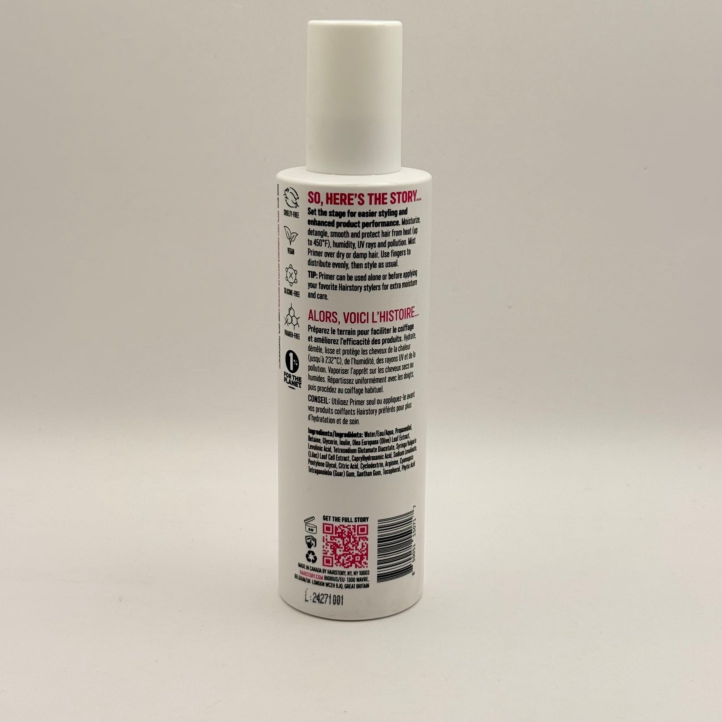 Hairstory ws primer: weightless smoothing and protection mist 236ml - hair care health and wellness