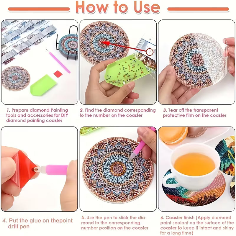 Diamond Art Coaster Set