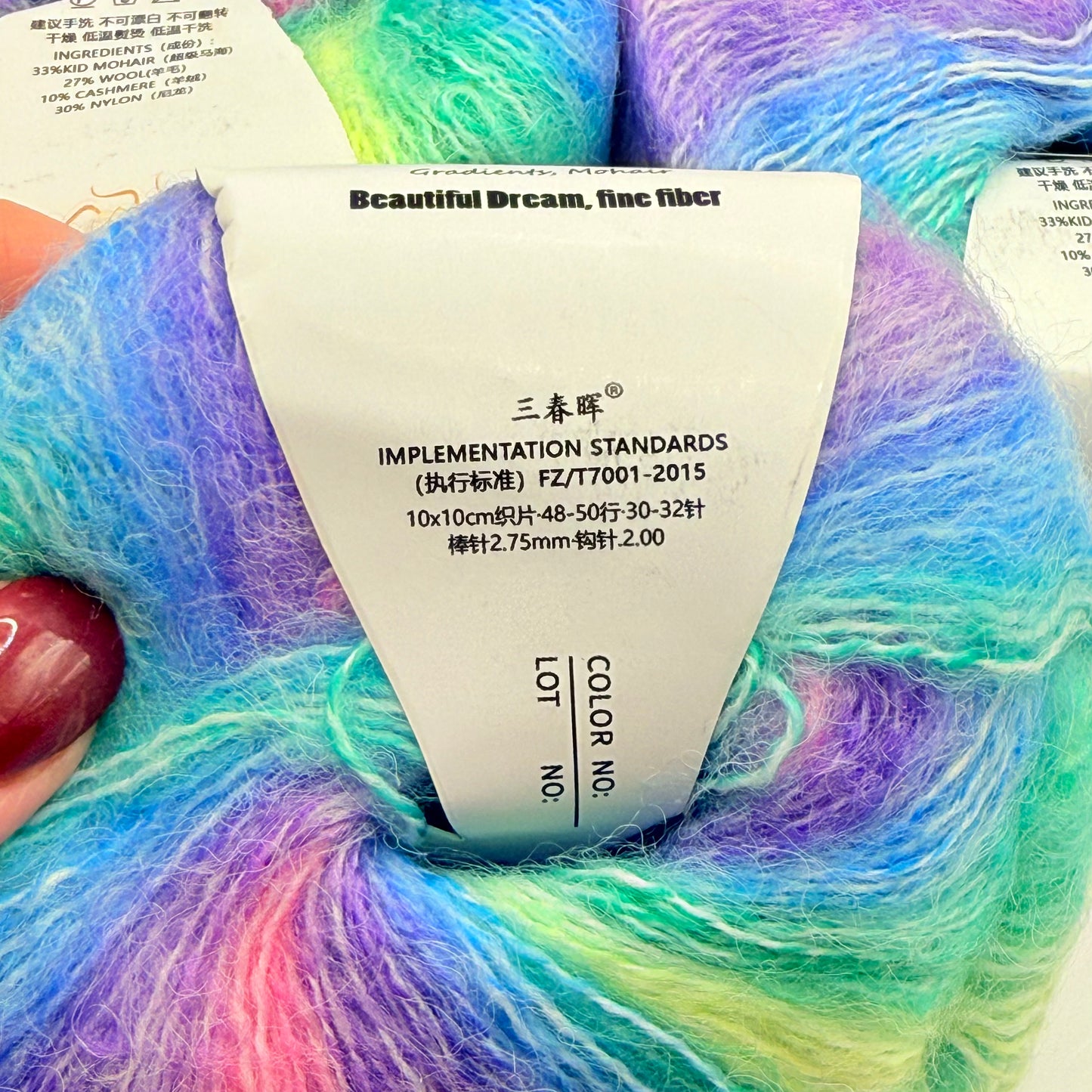 5x Gradient Mohair Yarn Set for Knitting & Crochet