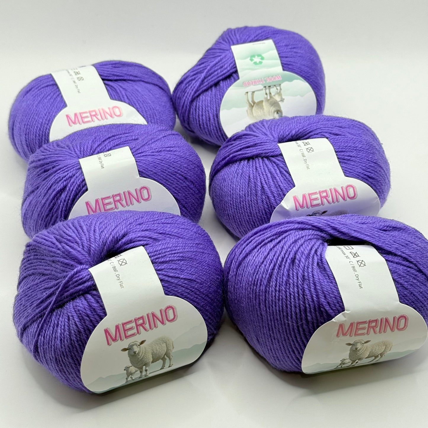 6x Merino Wool Yarn Set for Knitting & Crochet
