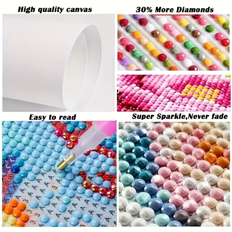 30x30cm Vibrant Floral Diamond Art Kit