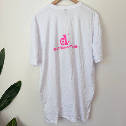 Decolanise pacific - think like an ancestor t-shirt – white 2xl - t-shirts tops men’s apparel