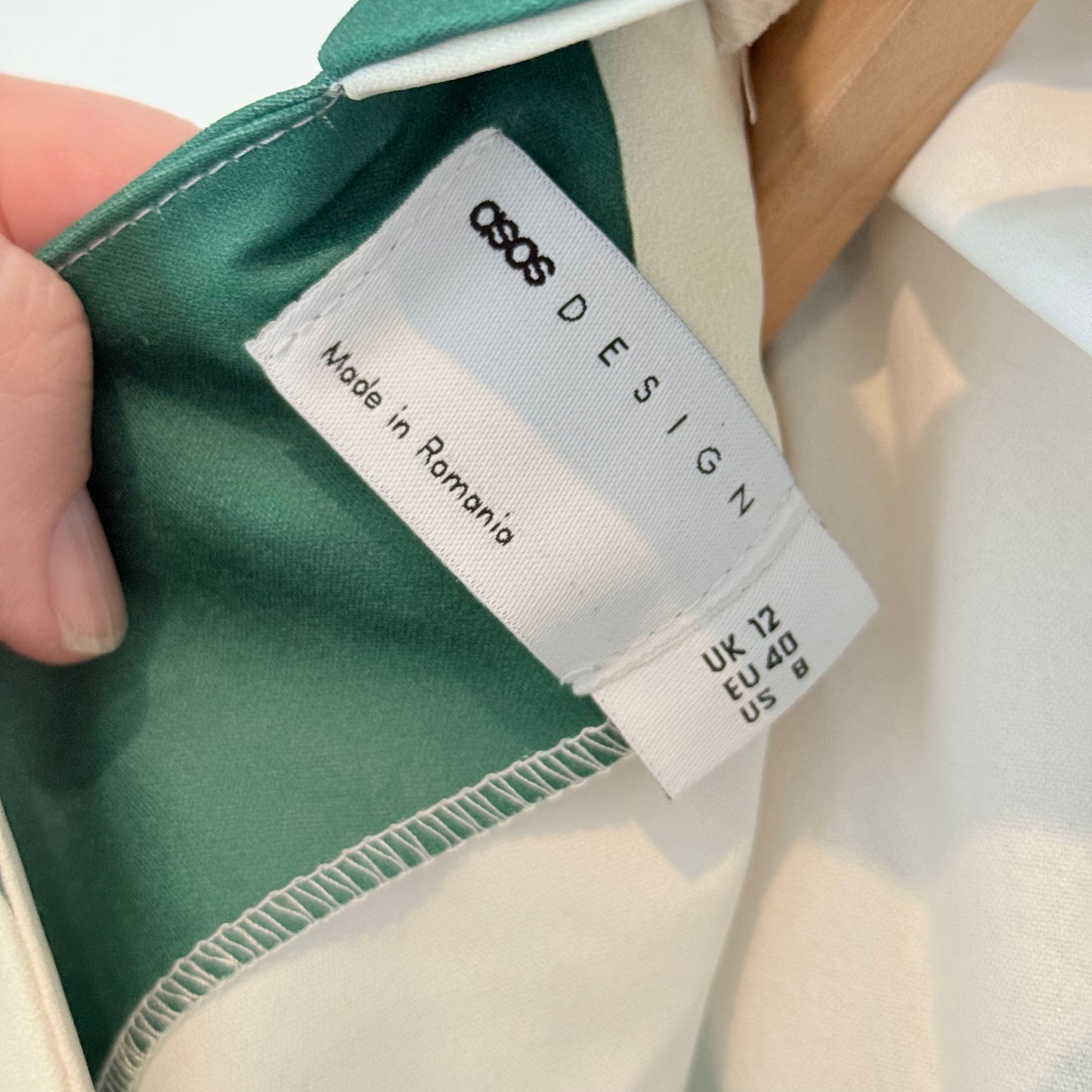 Asos design striped midi dress – green & white – size 12 - dresses top women’s apparel