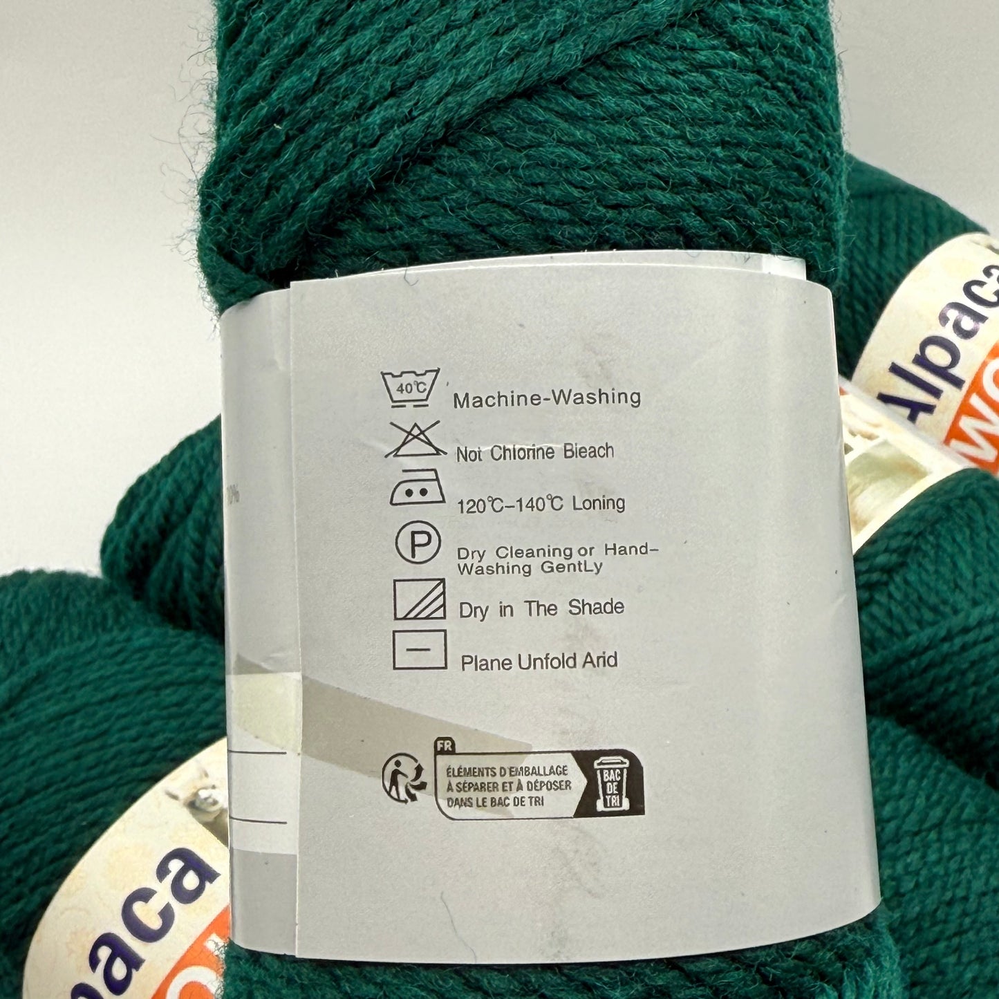 Alpaca Wool Yarn - Green (5 pcs, 100g each)