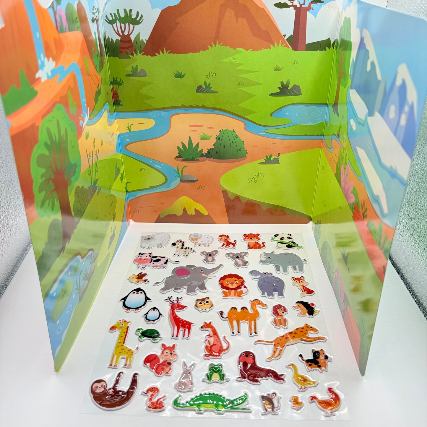 Animals Puffy Sticker Travel Play Set – Portable Fun for Kids