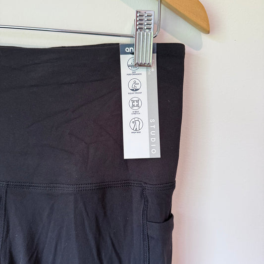 Anko Active Crop Ultimate Yoga Leggings Black Size 14