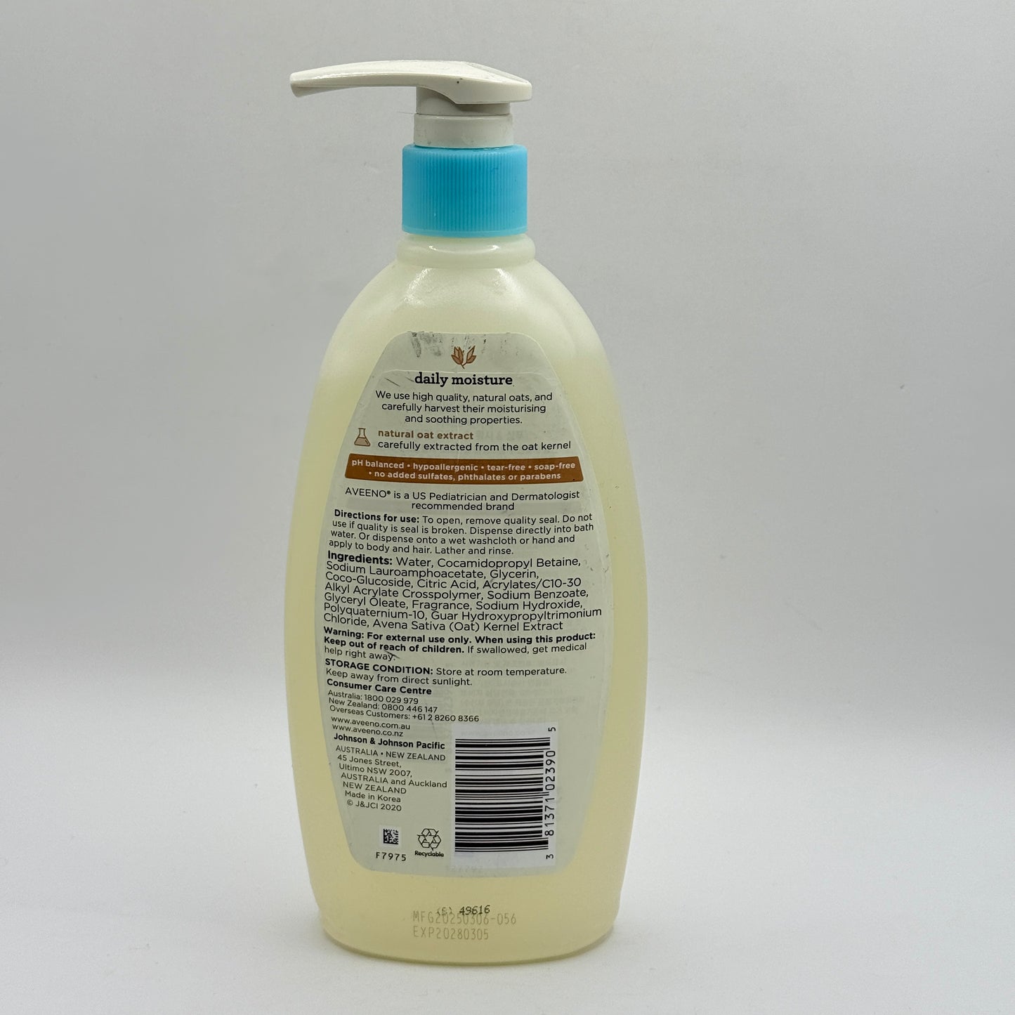 Aveeno Baby Daily Moisture Wash & Shampoo - 532ml