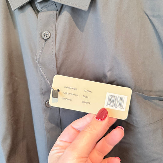 BIZ Collection Button-Up Shirt in Black - Size 3XL