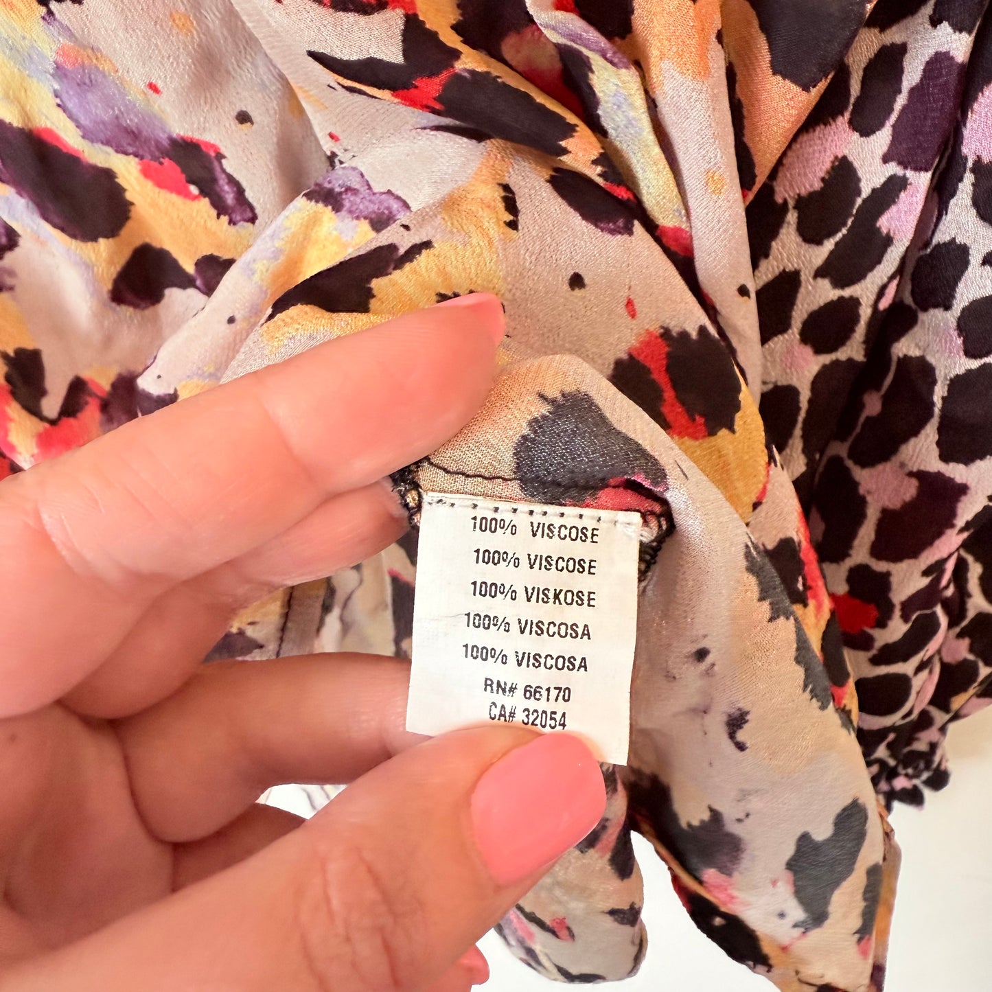 BLANK LONDON Viscose Blouse Multi Leopard Print Top Size Small