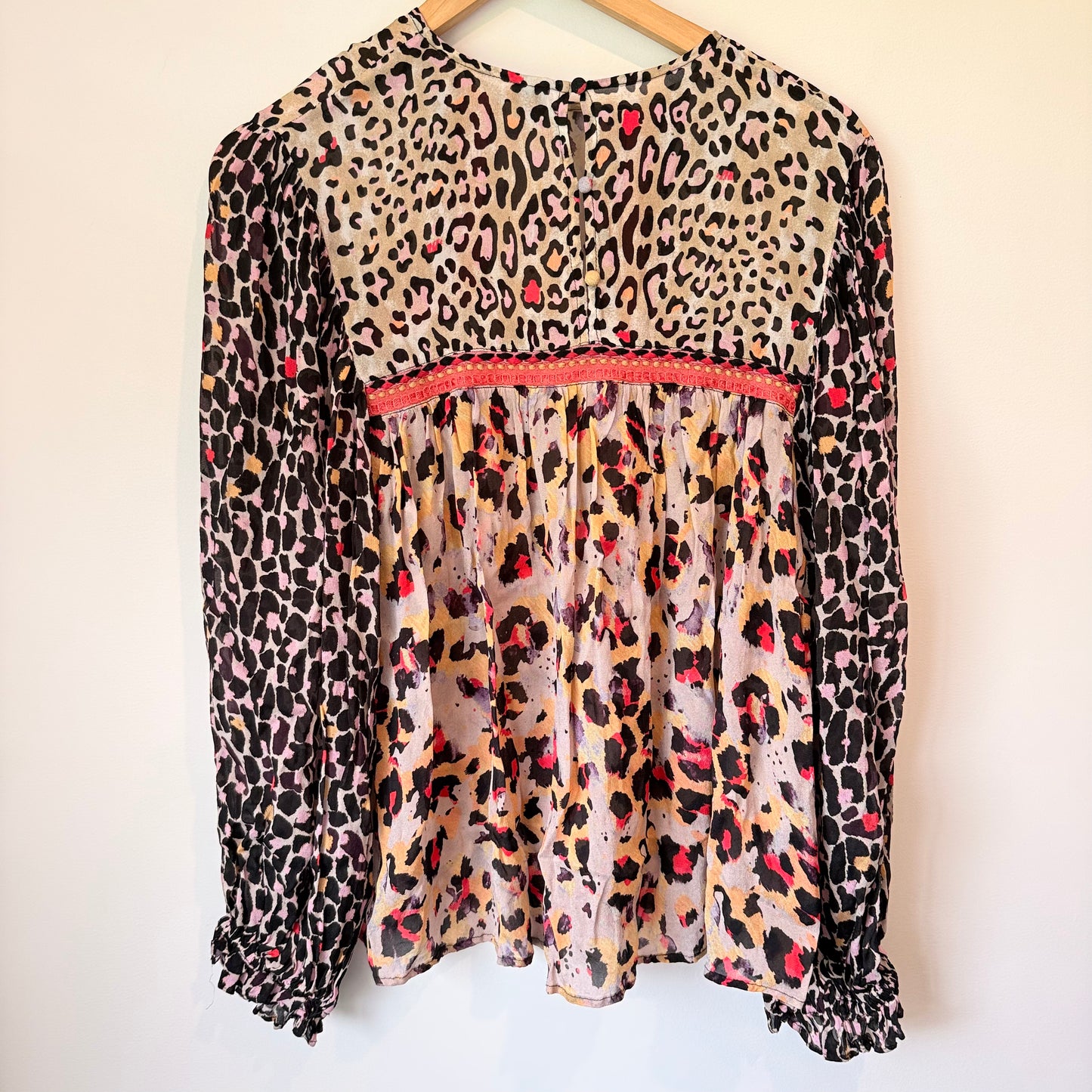BLANK LONDON Viscose Blouse Multi Leopard Print Top Size Small