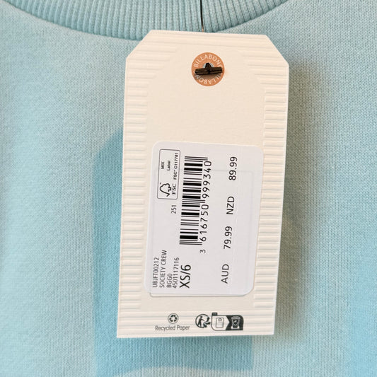 Billabong Society Crew Fleece Sweatshirt Light Green - Size XS / 6