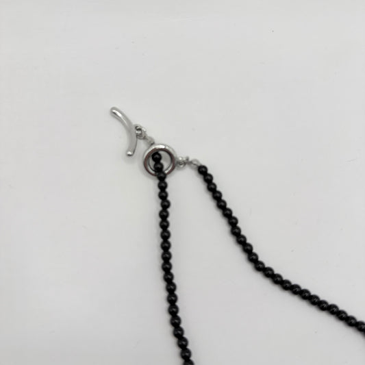 Black Beaded Necklace with Baroque Pearl Pendant