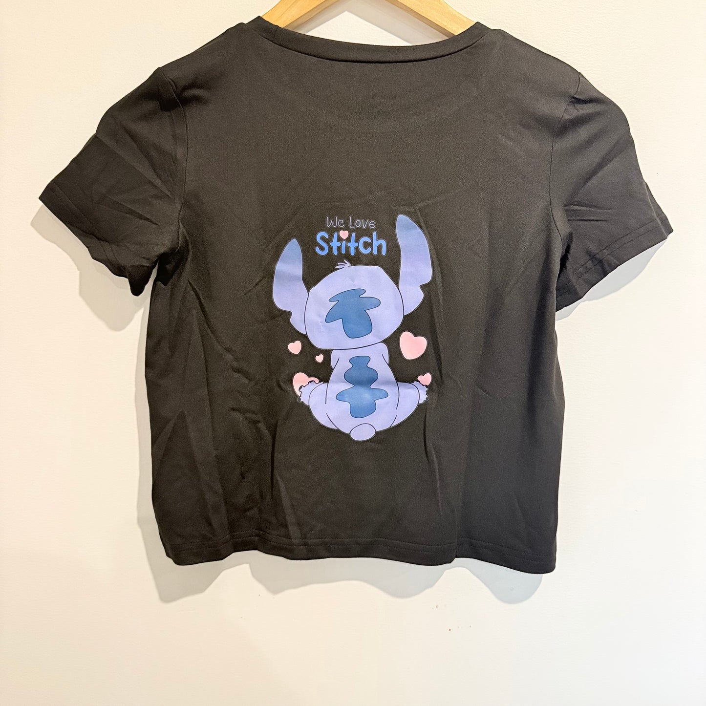 Black Disney Stitch T-Shirt - Size 7-8Y