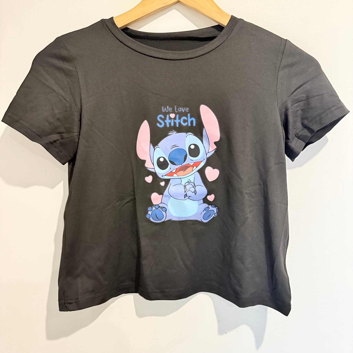 Black Disney Stitch T-Shirt - Size 7-8Y