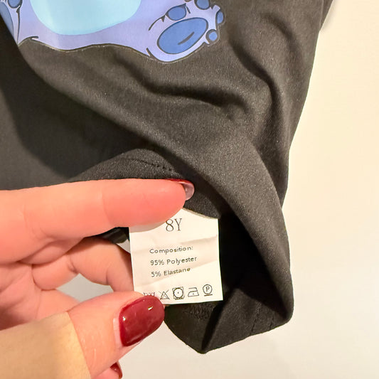 Black Disney Stitch T-Shirt - Size 7-8Y