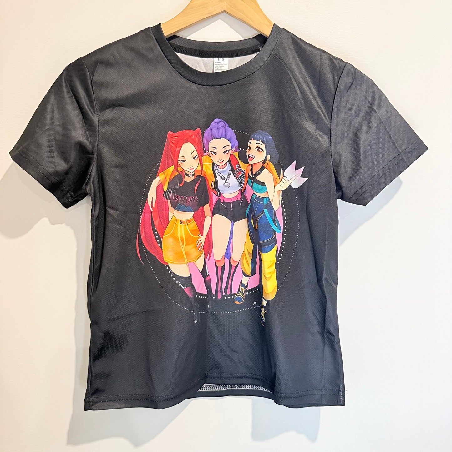 K-Pop Demon Hunters Black T-Shirt - Size 140 (7-8y)