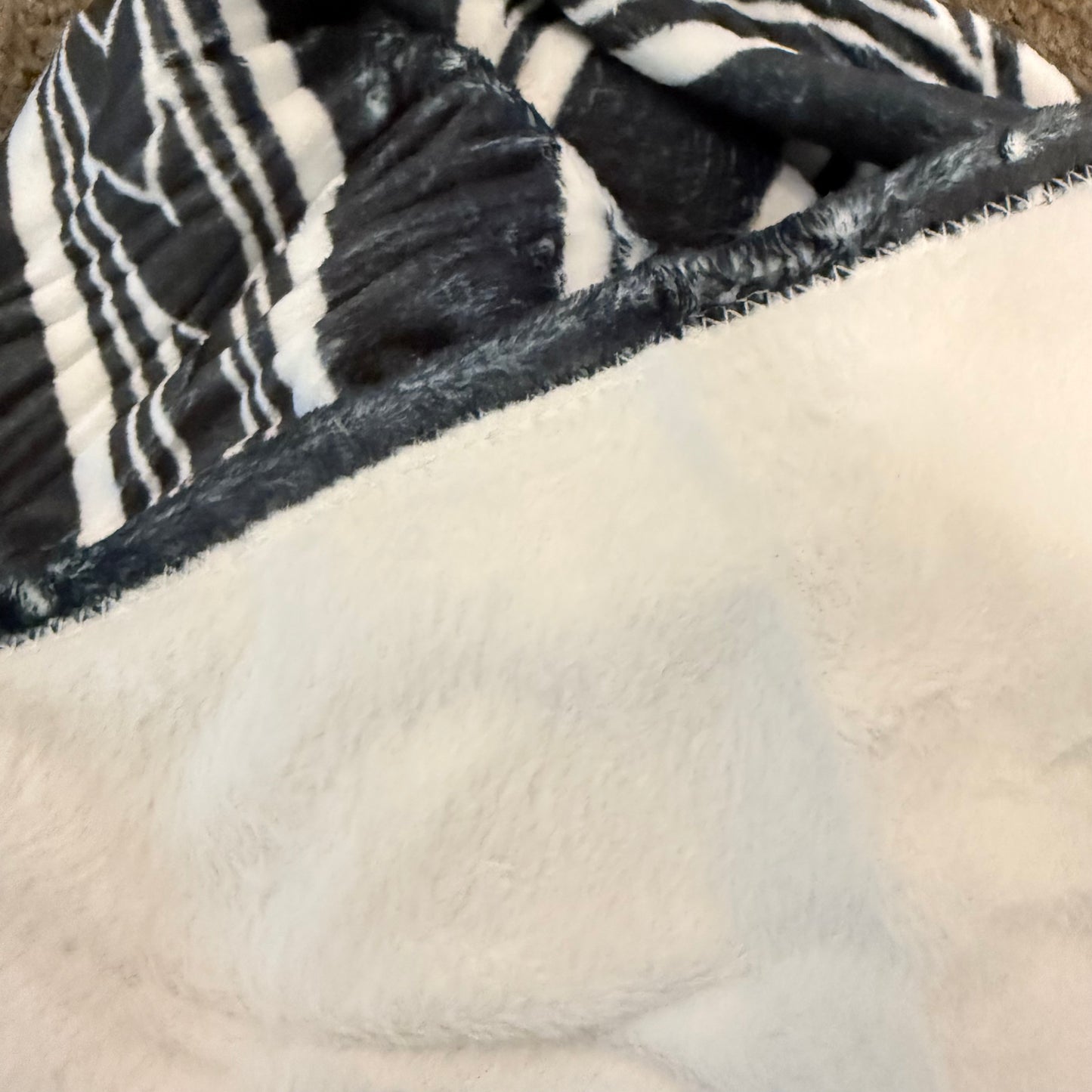 Black & White Maori-Inspired Reversible Fleece Throw