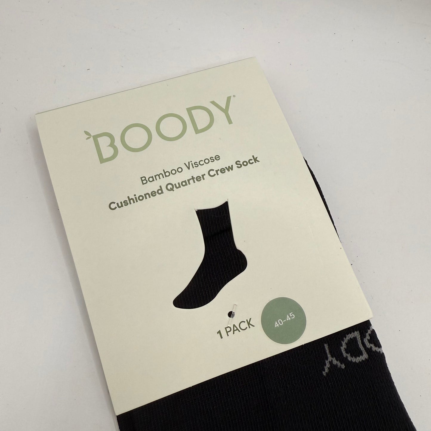 Boody Bamboo Cushioned Quarter Crew Socks Size 40-45