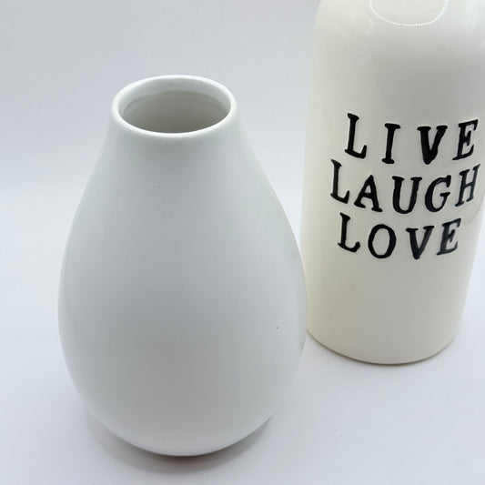 Bouclair White Ceramic Vase + Anko Raindrop Vase