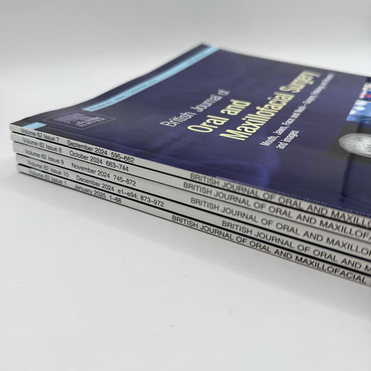 British Journal of Oral and Maxillofacial Surgery (5 Issue Lot)