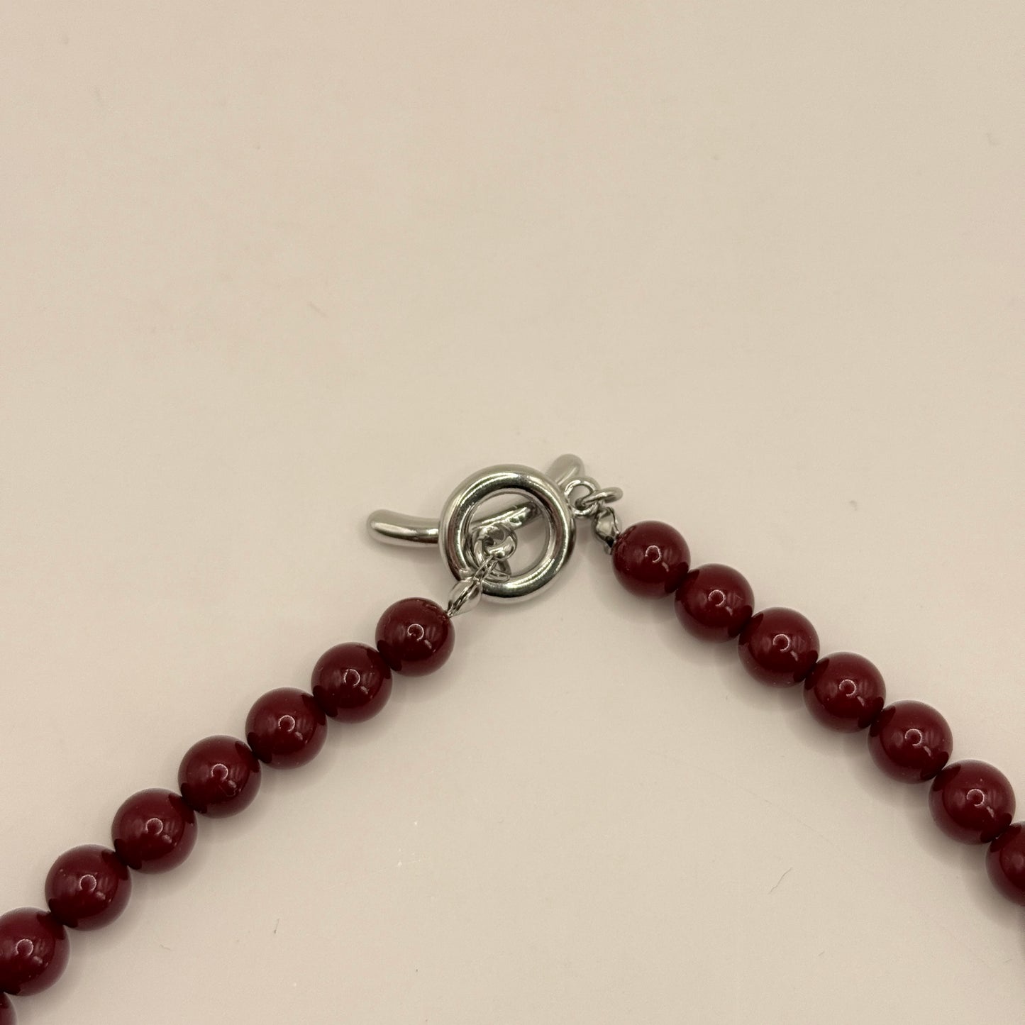 Burgundy Baroque Pearl and Beaded Choker Necklace