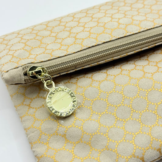Bvlgari Parfums Emirates Foldover Clutch Pouch Cream & Gold