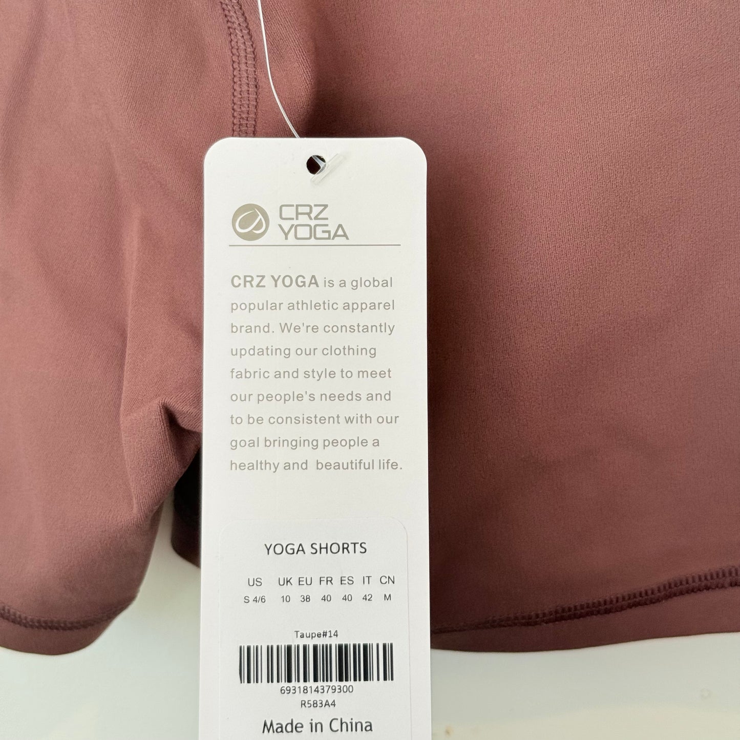 Crz yoga high-waisted biker shorts – muted rose – size 38 - shorts sports