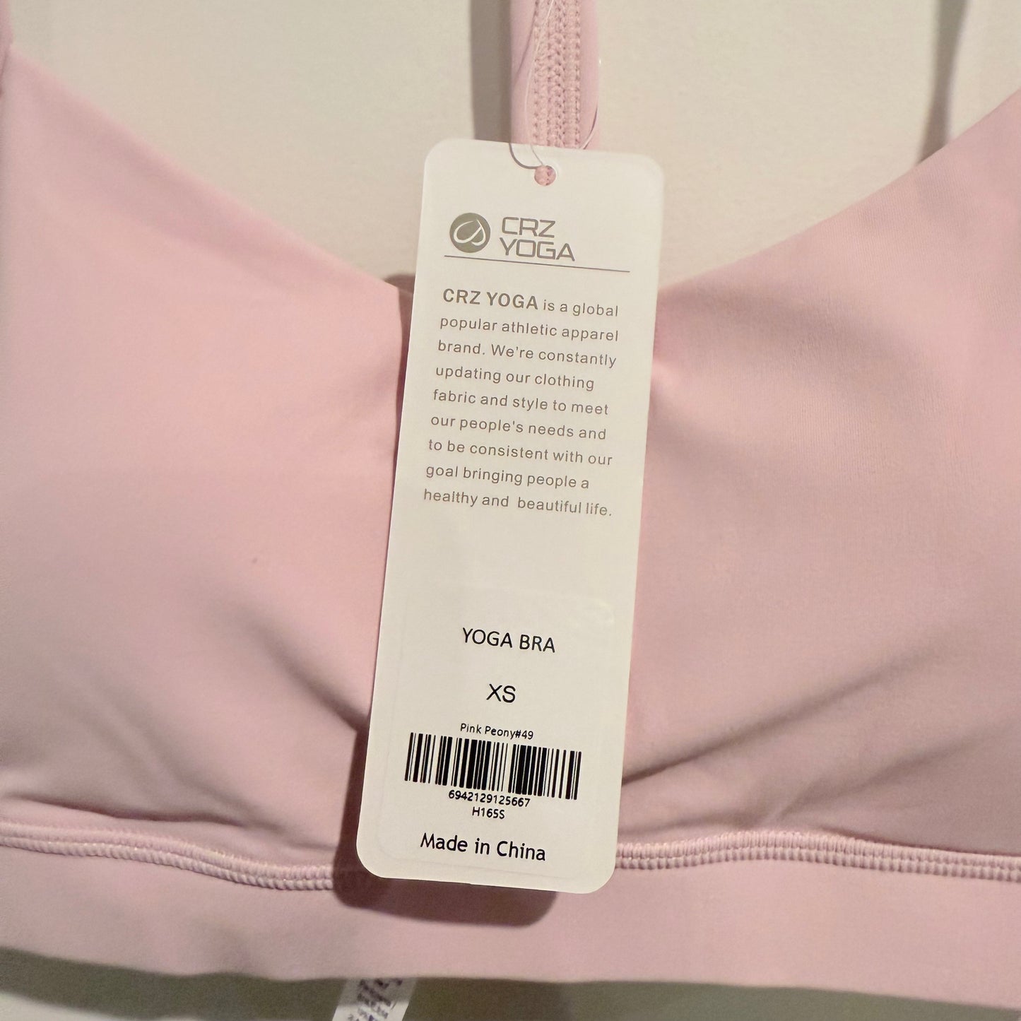 Crz yoga yoga bra – pale pink – size xs - sports bras sports
