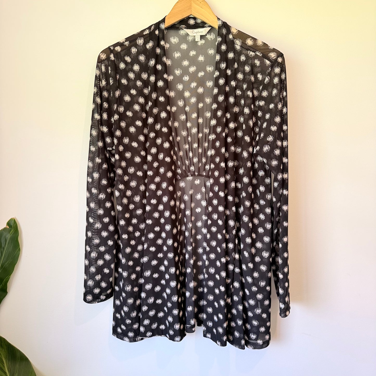 Capture Abstract Spot Sheer Cardigan - Size 16