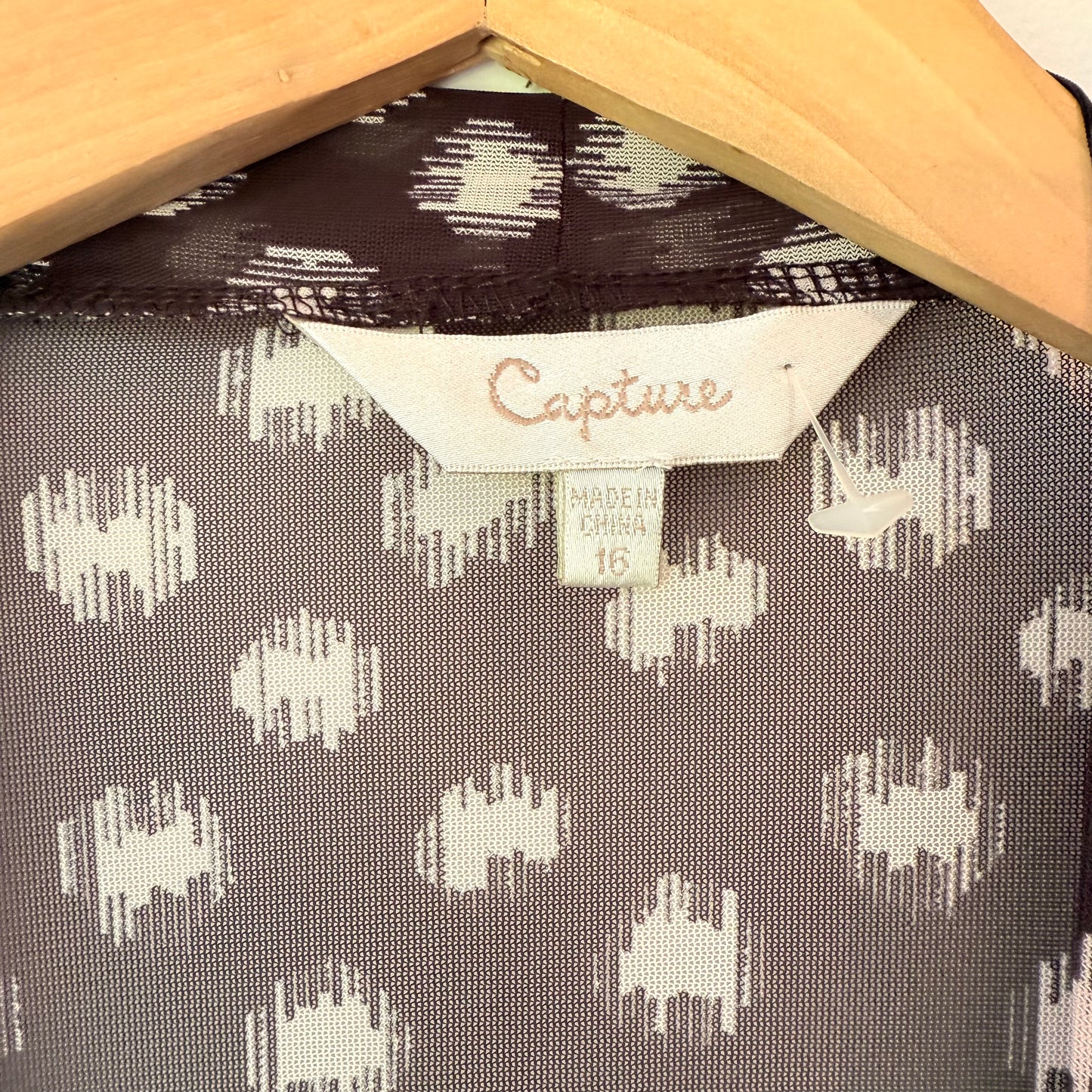 Capture Abstract Spot Sheer Cardigan - Size 16