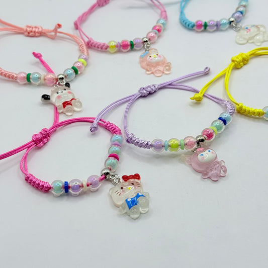Sanrio Hello Mitty Cartoon Character Beaded Friendship Bracelets – Set of 6