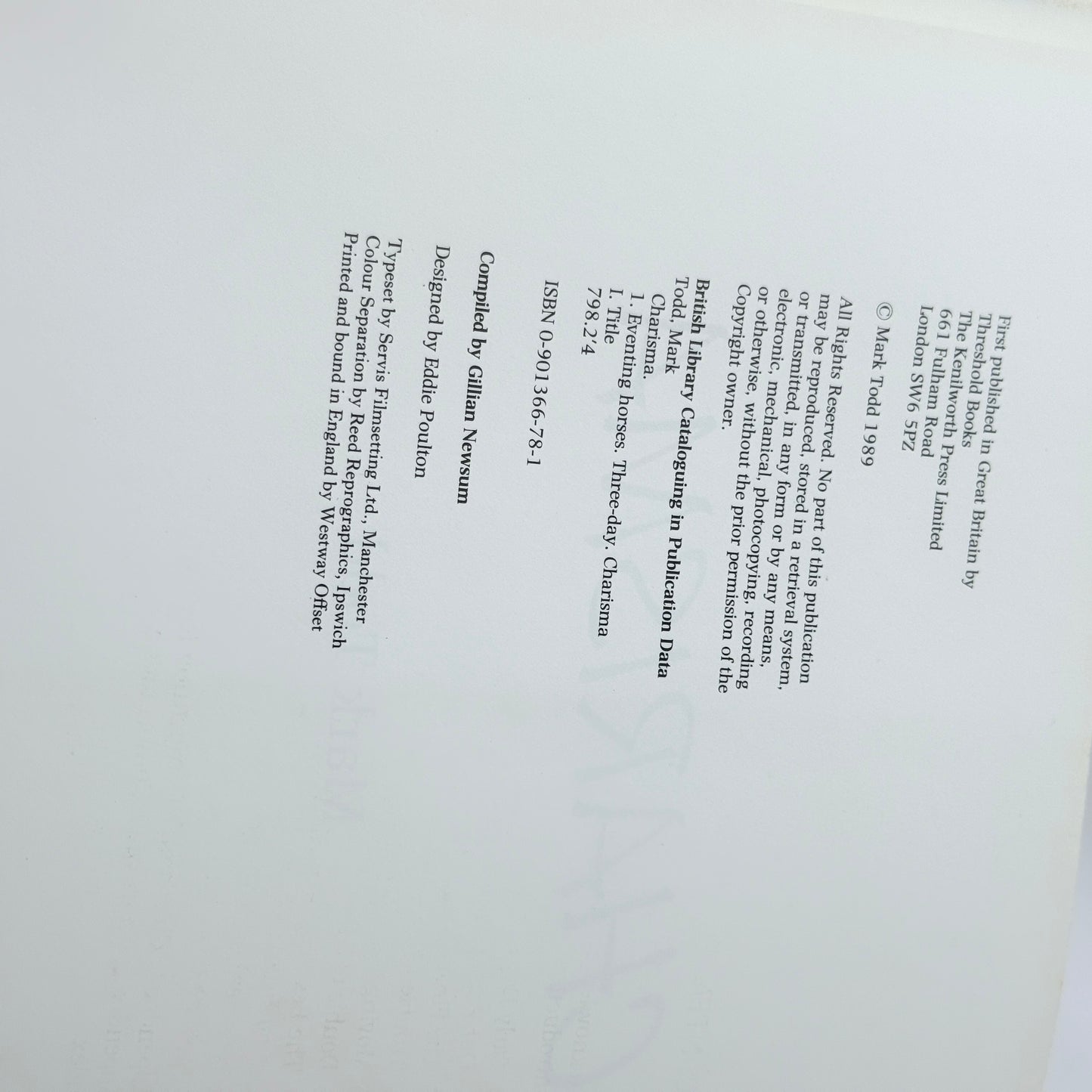 Charisma by Mark Todd (1989)