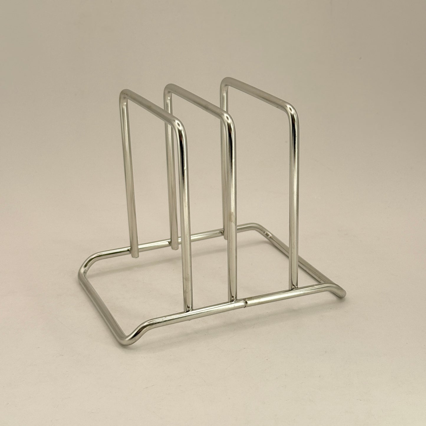 Chrome Metal Three-Slot File Rack