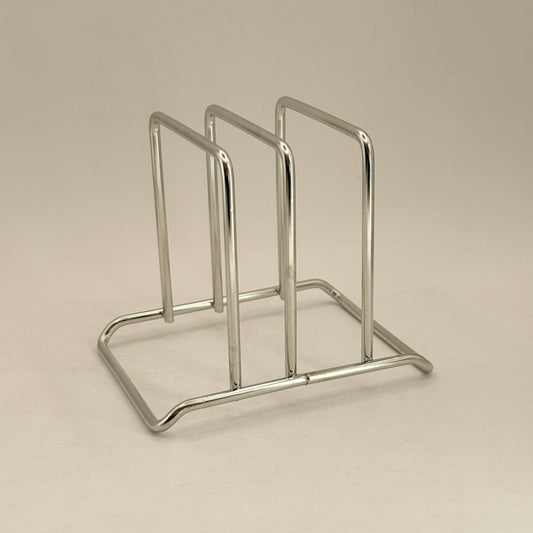 Chrome Metal Three-Slot File Rack